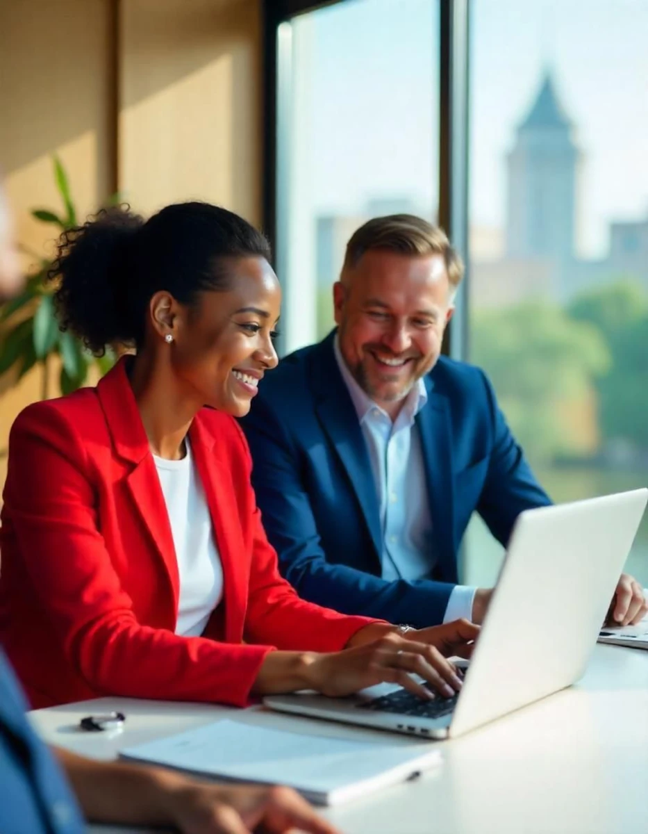 Personas trabajando en una computadora